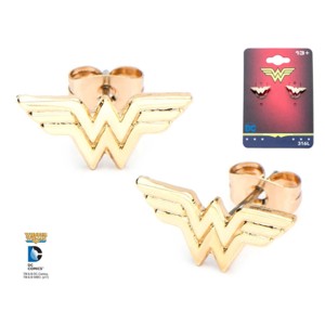Gold-plated Steel Wonder Woman Stud Earrings